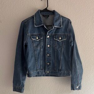 Boston Proper Blue Denim Jean Jacket Cropped